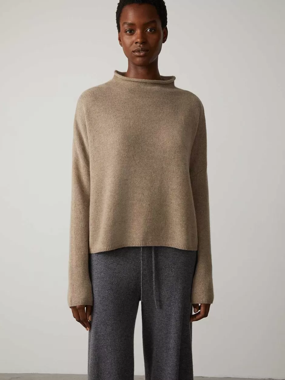 Women LISA YANG The Sandy Sweater | Mock Neck Cashmere Sweater